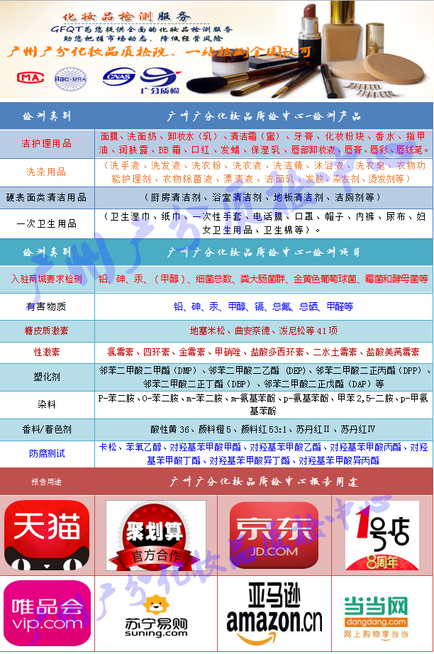 乳液檢測、廣東廣分化妝品檢測機構(gòu)